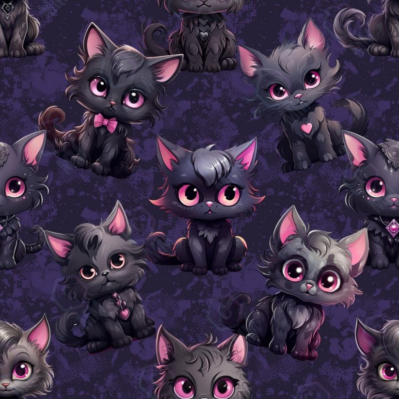 Úplet Kočky na fialové
