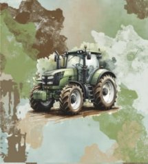 Panel - Teplákovina- Zelený traktor 50x45
