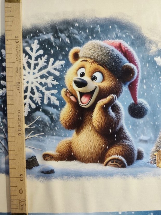 Panel - Teplákovina- Medvedík a vločka 47x43