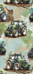 Teplákovina nepočesaná- Zelený traktor