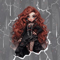 Panel - Teplákovina Goth girl - ryšavka