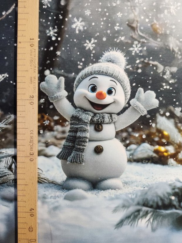 Panel - Teplákovina- Usmievavý snehuliak 47x43