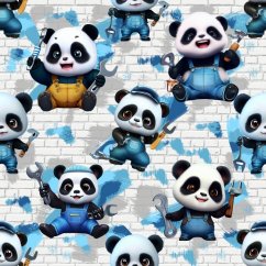 Teplákovina nepočesaná Panda v nohaviciach