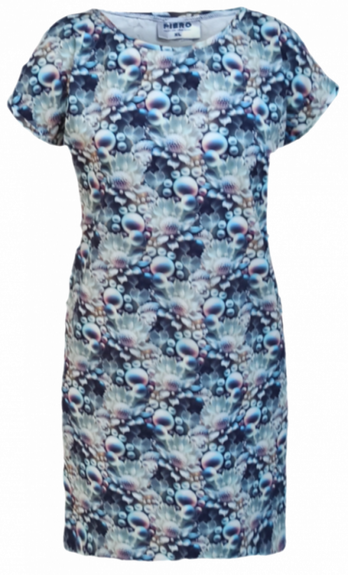 Dámske šaty s prinechaným rukávom Perleťové kvietky - Veľkosť: XL