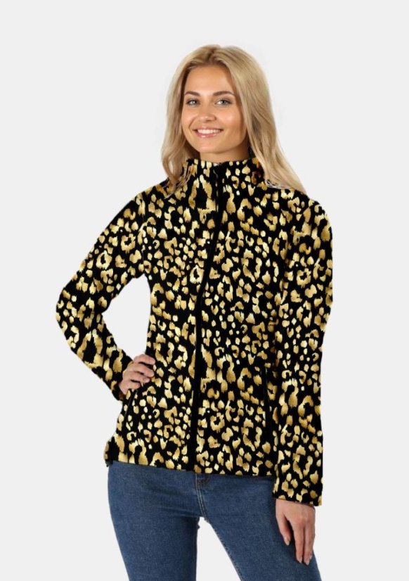 Softshell zimní s fleec - Zlatý leopard