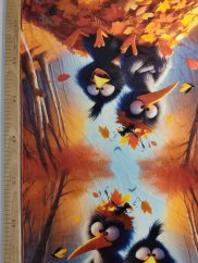 2. jakost - Panel- Velur Ptáci v listí