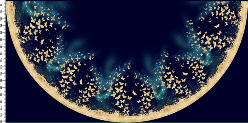 Panel- Polkolová sukňa - Zlatí motýliky