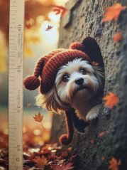 Panel - Teplákovina- Psík v kmeni 47x43