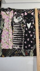 2. jakost - Panel - Úplet Kočky na tmavě šedé 80x180