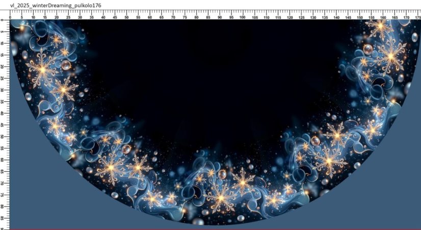 Panel- Polkolová sukňa - Zlaté vločky