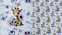 Teplákovina nepočesaná- Žirafy a motýliky