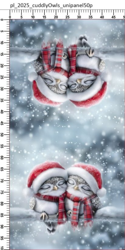 Panel- Velúr na vankúšik - Vtáčiky v čiapke