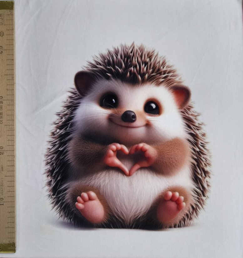 Panel- Velúr na vankúšik - Ježko so srdiečkom 100x50