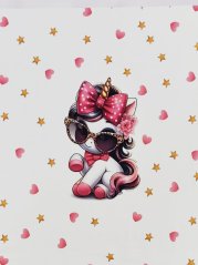 Panel - Teplákovina- Jednorožec s mašlí v brýlích 50x45