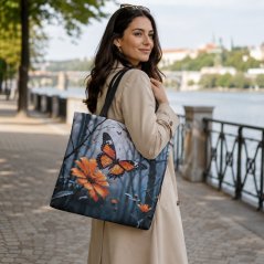 Dámska taška z kočíkoviny – Oranžový motýľ