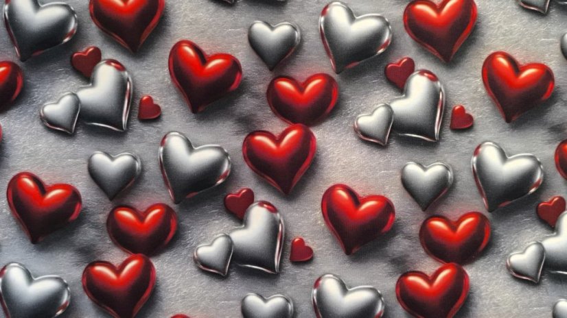 Úplet Srdiečka na šedej