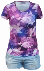 Dámske tričko Ružovofialové kvety