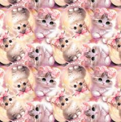 Teplákovina nepočesaná- Mačiatka s mašľou