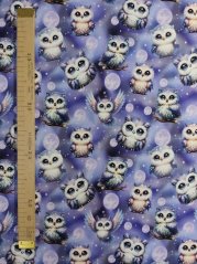 Teplákovina nepočesaná- Sovy na fialovej