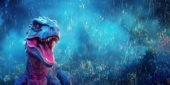 Panel - Dinosaurus na modrej 60x180