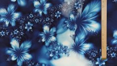 Silky - Modré kvety na biele