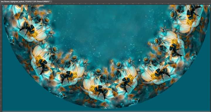 Panel- Polkolová sukňa - Včielky