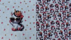 Panel - Teplákovina- Mávající jednorožec s mašlí 50x45