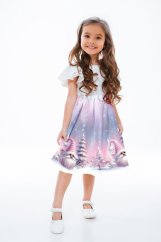 Panel- Detská polkolová sukňa - Ružový škriatok