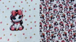 Panel - Teplákovina- Sedící jednorožec s mašlí 50x45