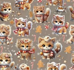 Teplákovina nepočesaná- Mačičky a perníček