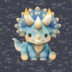 Panel - Teplákovina - Modrý dinosauřík