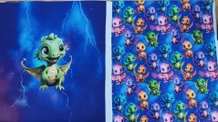 Panel - Teplákovina- Zelený dráčik 50x45