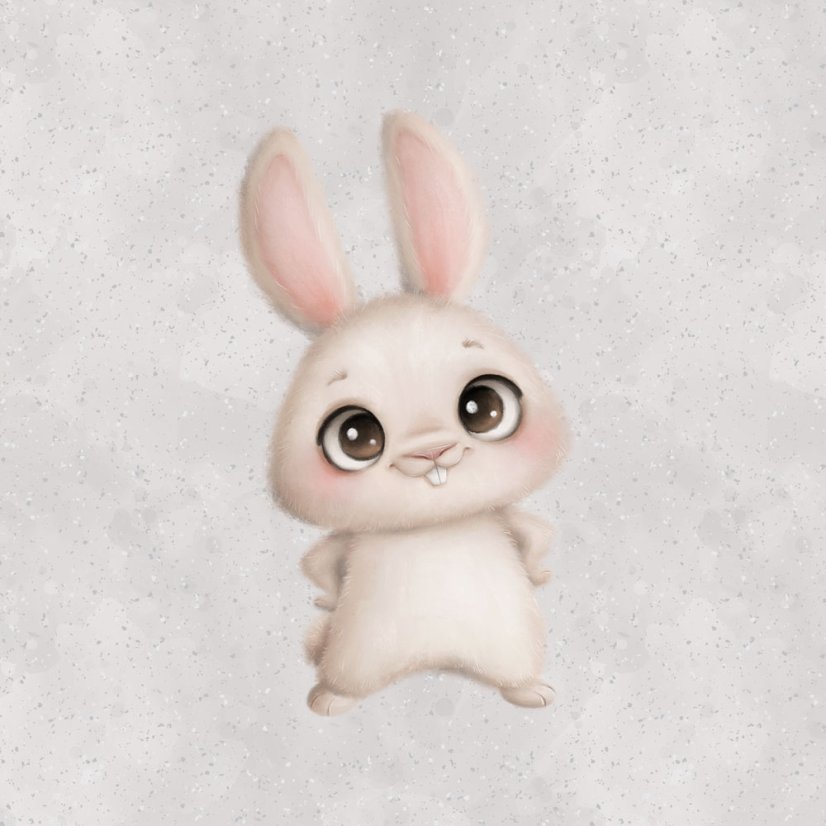 Panel - Teplákovina Malá zlatíčka - bílý králík