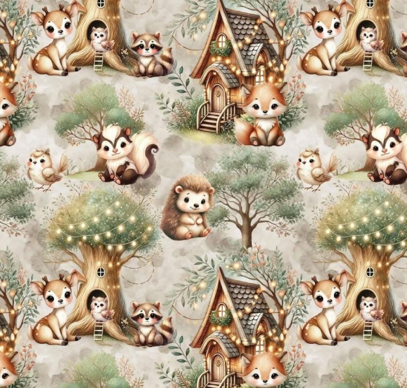 Teplákovina nepočesaná- Zvieratká v lese