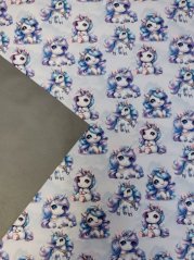 Softshell zimné - Jednorožce na fialovej