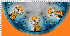 Panel- Půlkolová sukně - Malované kočičky