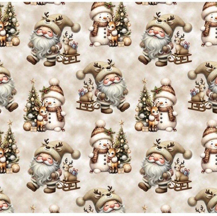 Teplákovina nepočesaná- Snehuliaci na béžovej