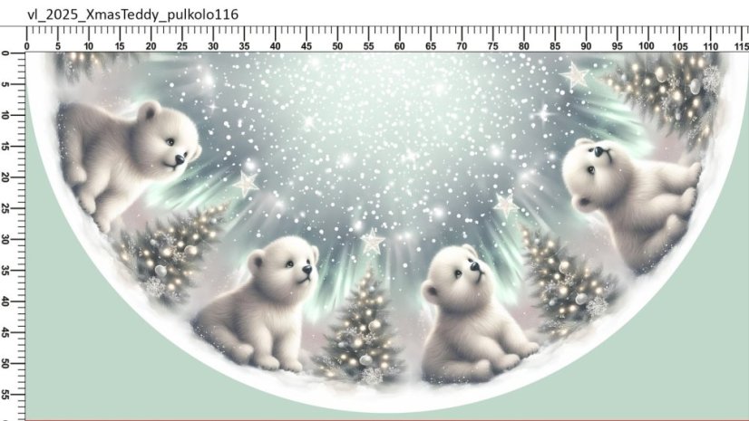 Panel- Detská polkolová sukňa - Ľadový medveď