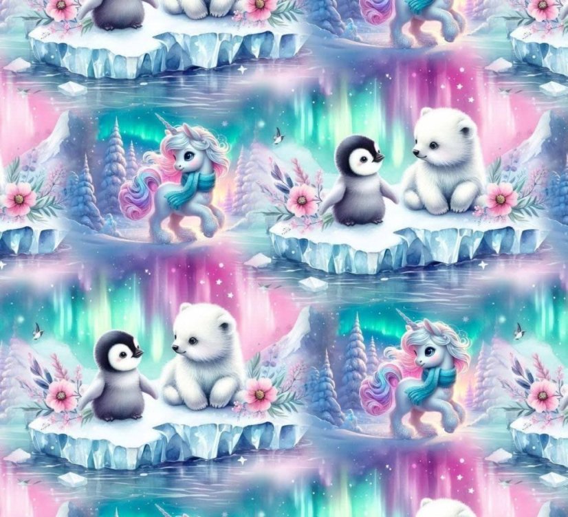 Velúr soft - Zvieratká na ľade