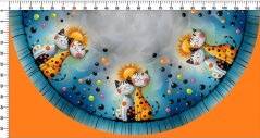 Panel- Detská polkolová sukňa - Maľované mačičky