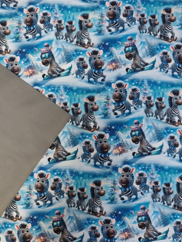 Softshell zimné - Zebry na snehu