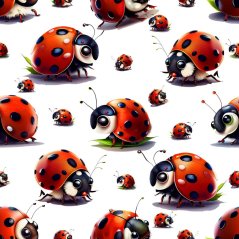 Teplákovina nepočesaná- Lienky na biele