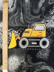 Panel - Teplákovina- Bager na šedej 50x45