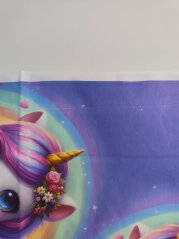 2. akosť - Panel- Detská polkolová sukňa MINI verzia Jednorožec s muffinom