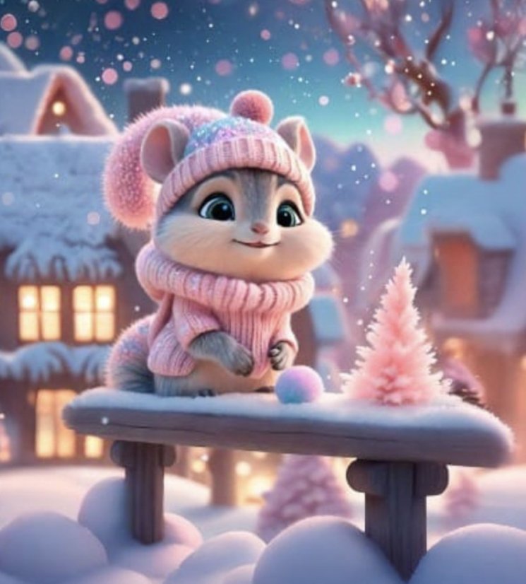 Panel - Teplákovina- Veverka na zábradlí 50x45cm