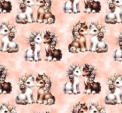 Teplákovina nepočesaná- Koníky a kvety