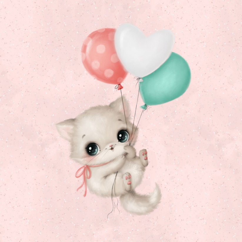 Malá zlatíčka - mačiatko s balónikmi
