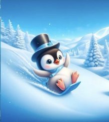 Panel - Teplákovina- Tučniak v cylindri 50x45cm