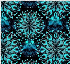 Teplákovina nepočesaná- Veľké tyrkysové mandaly