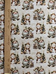 Teplákovina nepočesaná- Sněhuláci na béžové